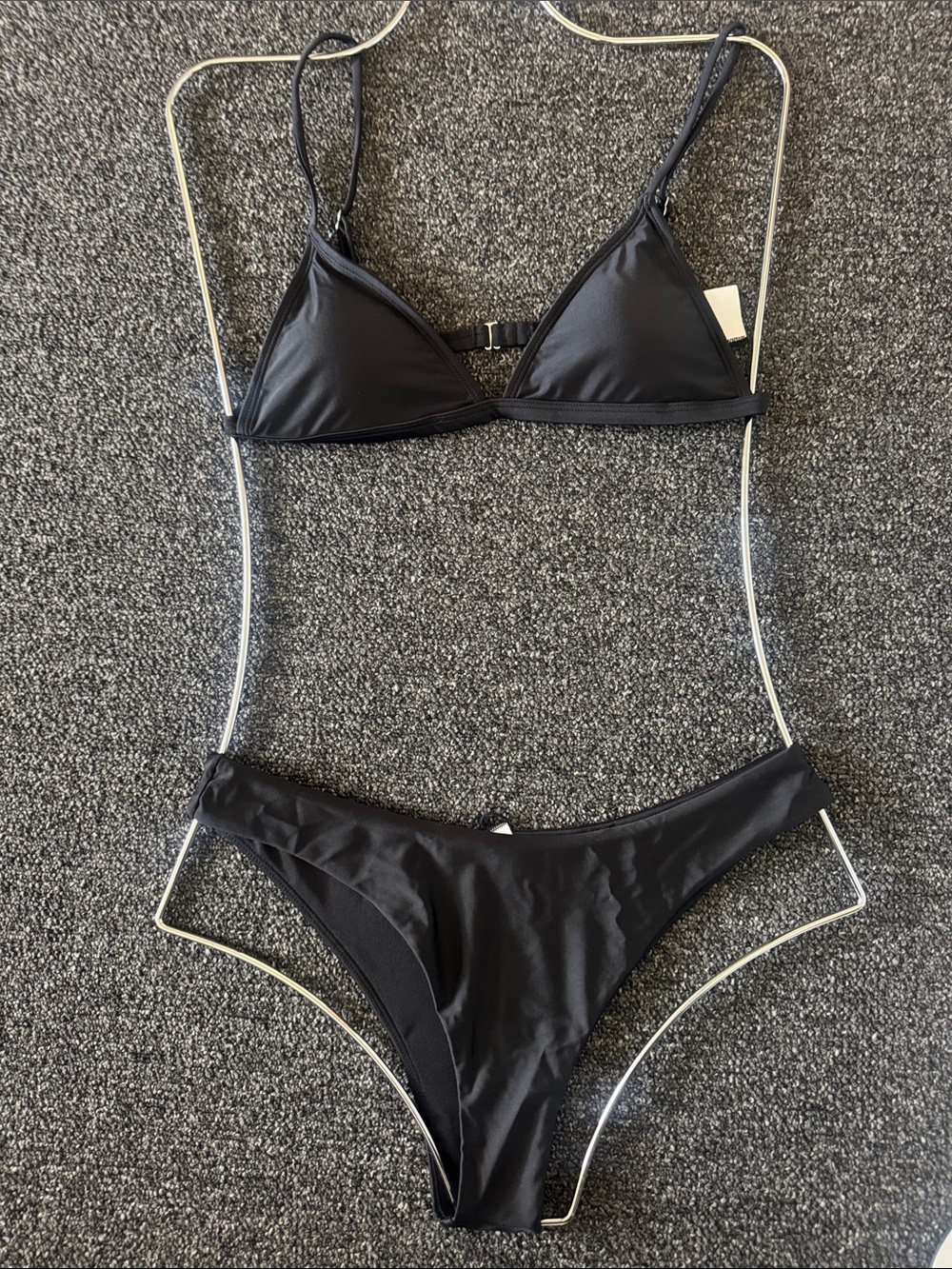Classic Black Triangle Bikini Set - Sleek Swim Top & Bottom